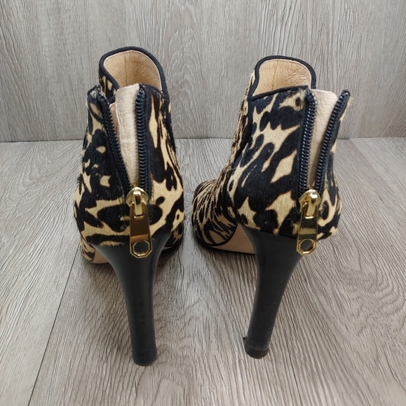 Louise et Cie Isabelle Leather Animal Print Tan Brown Black 7 37.5 Leopard Heels - Picture 6 of 12